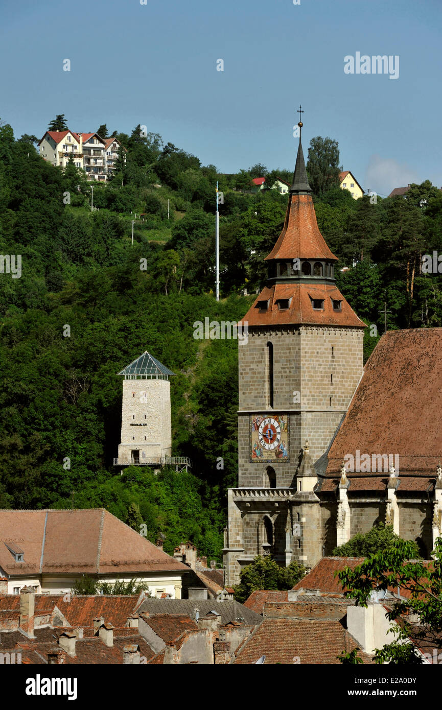Rumänien, Siebenbürgen, Brasov, Biserica Neagra (schwarze Kirche) erbaut zwischen 1383 und 1477, es ist die größte religiöse Stockfoto