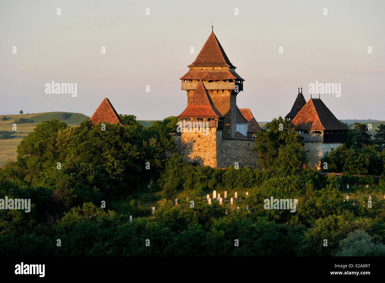 Rumänien, Siebenbürgen, Deutsch-Weißkirch, Teil der Dörfer mit Kirchenburgen in Siebenbürgen, von der UNESCO als Welterbe gelistet, Stockfoto