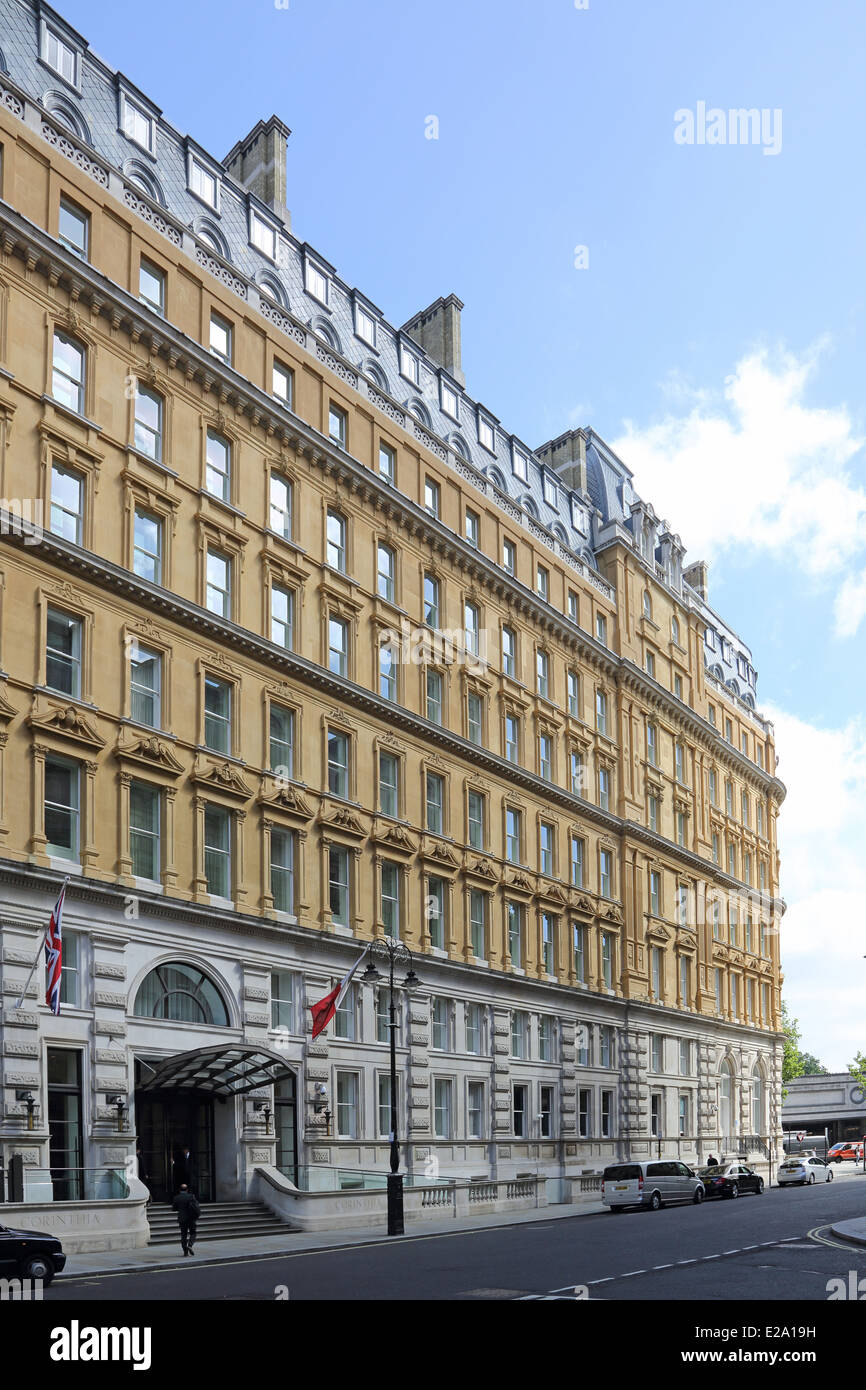 Das Corinthia Hotel auf Whitehall Place, London. Ein 5-Sterne-Luxus-Hotel in der Nähe von Westminster und Downing Street Stockfoto