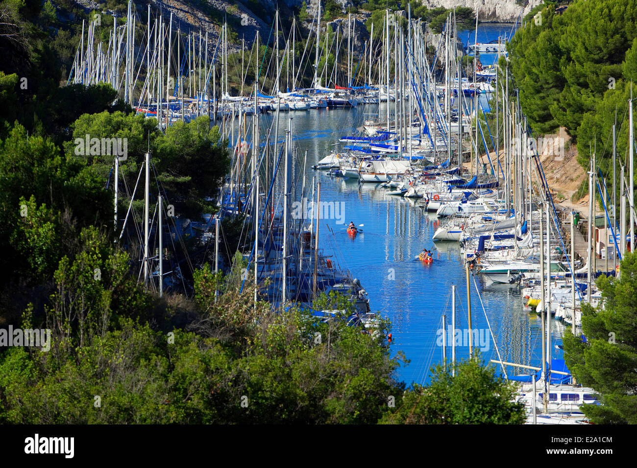 Frankreich, Bouches du Rhone, Cassis, Calanque de Port Miou Stockfoto