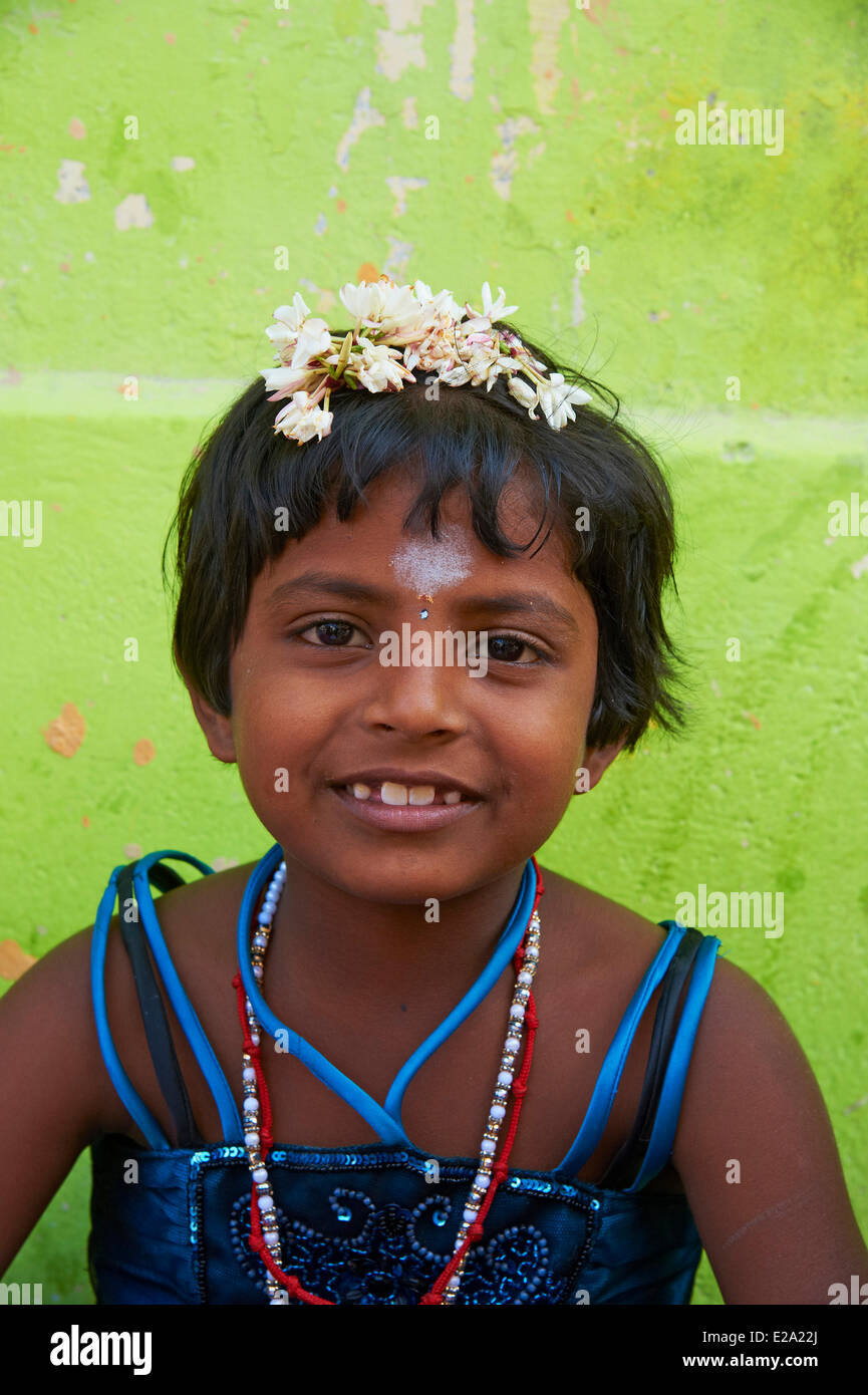 Indien, Tamil Nadu Zustand, Madurai, kleines Mädchen Stockfoto