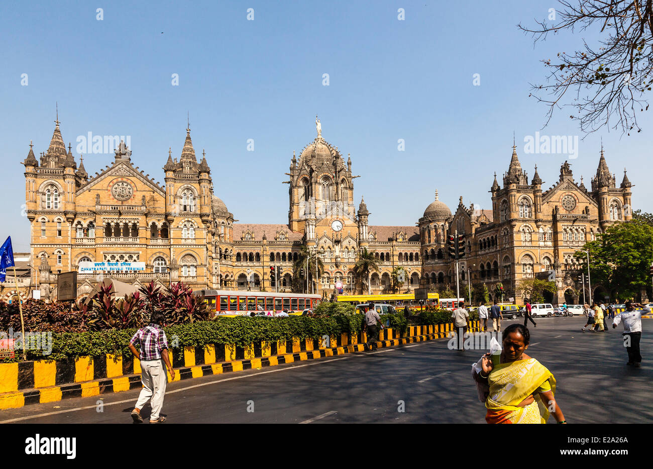 Indien, Maharashtra state, Mumbai Chhatrapati Shivaji Bahnhof (Victoria Terminus), von der UNESCO als Weltkulturerbe Stockfoto