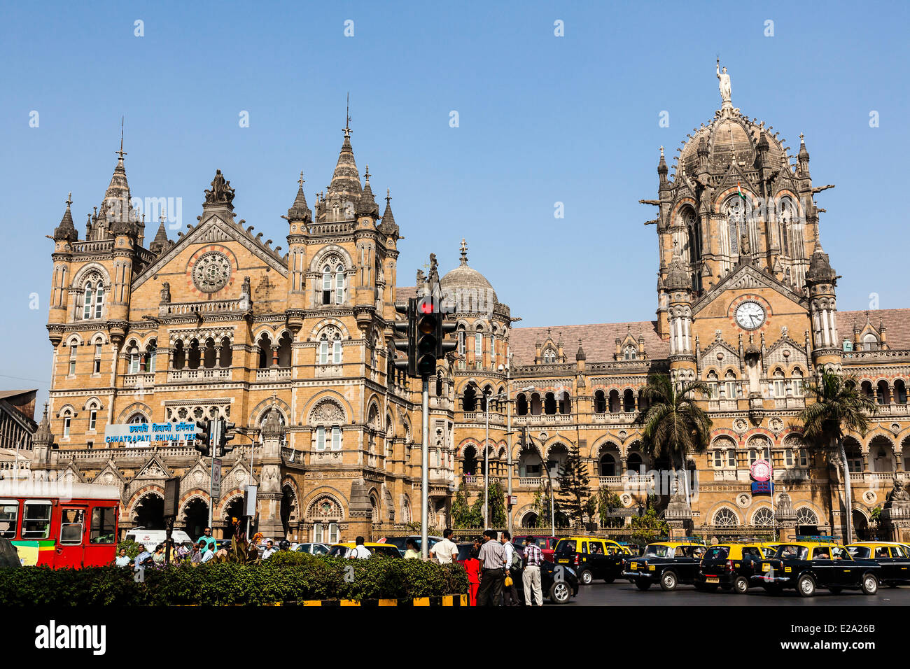 Indien, Maharashtra state, Mumbai Chhatrapati Shivaji Bahnhof (Victoria Terminus), von der UNESCO als Weltkulturerbe Stockfoto