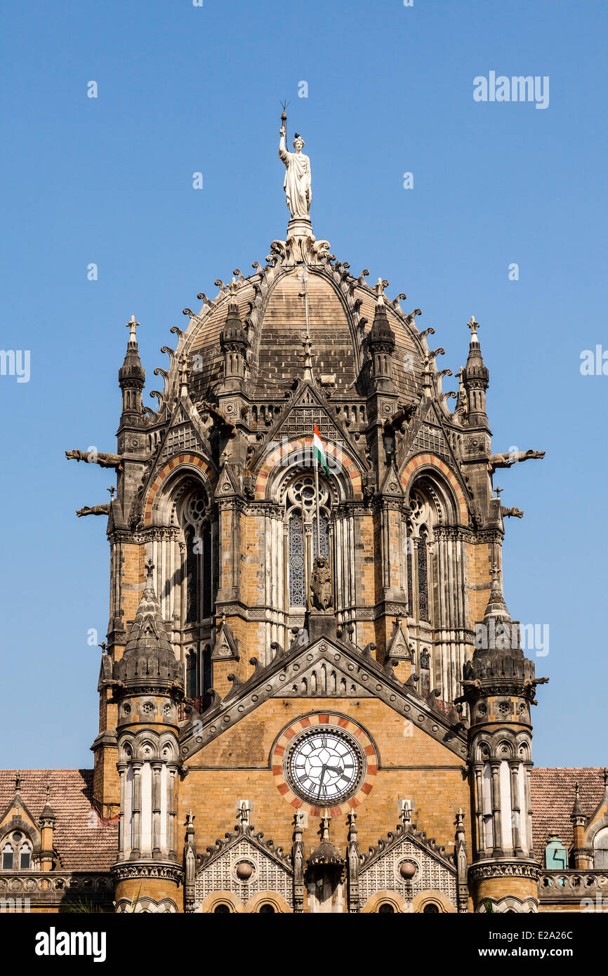 Indien, Maharashtra state, Mumbai Chhatrapati Shivaji Bahnhof (Victoria Terminus), von der UNESCO als Weltkulturerbe Stockfoto