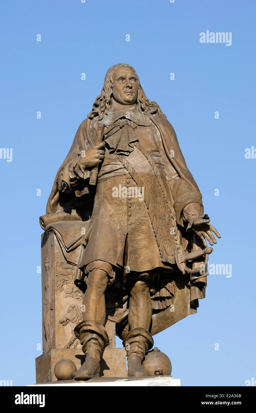 Frankreich, Ardennen, Limousine, Statue von Turenne oder Henri De La Tour d ' Auvergne in Sedan geboren wurde, Vicomte de Turenne war Prinz von Stockfoto