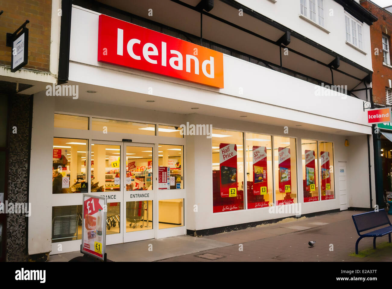 Island Tiefkühlkost in UK Store! Stockfoto