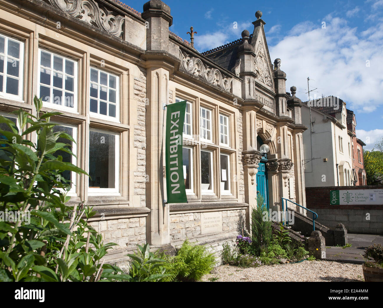 Heritage Center Gebäude Calne, Wiltshire, England in der ehemaligen Stadtbibliothek Stockfoto