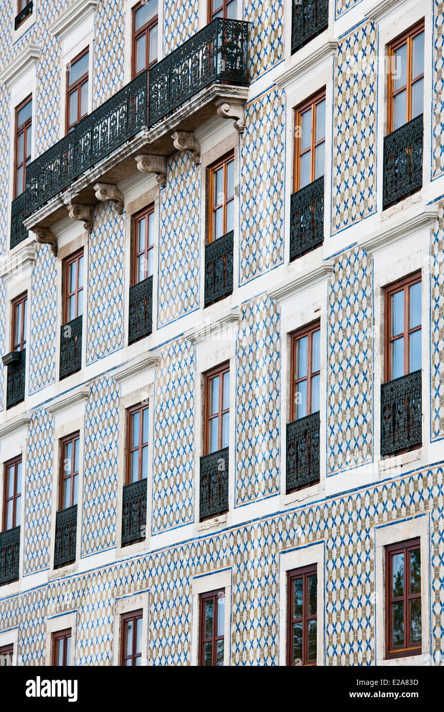 Portugal, Lissabon, Alfama Viertel, Fassade mit Azulejos bedeckt Stockfoto