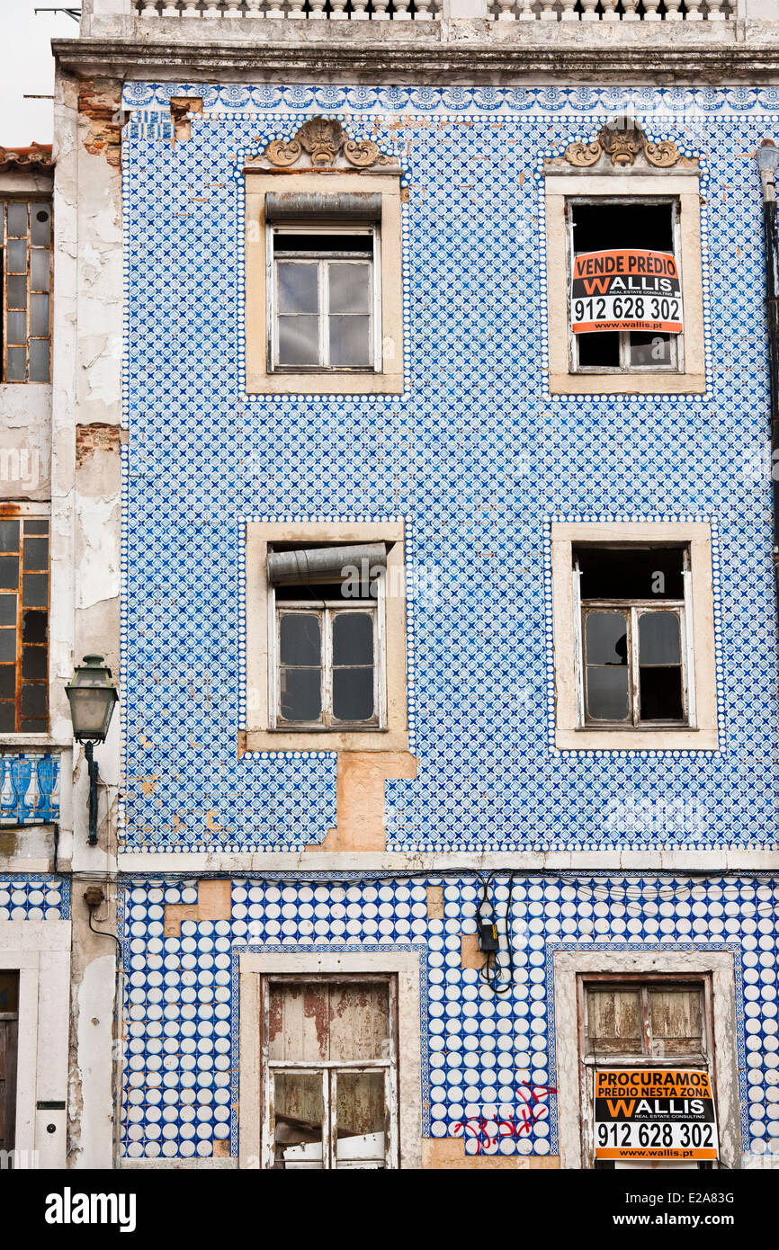 Portugal, Lissabon, Alfama Viertel, Fassade mit Azulejos bedeckt Stockfoto