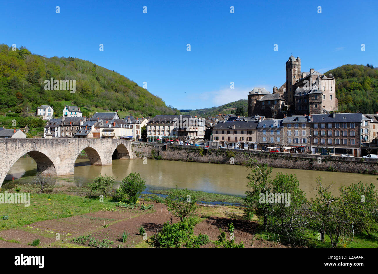 Frankreich, Aveyron, Lot-Tal, Estaing gekennzeichnet Les Plus Beaux Dörfer de France (schönste Dörfer Frankreichs), eine Stockfoto