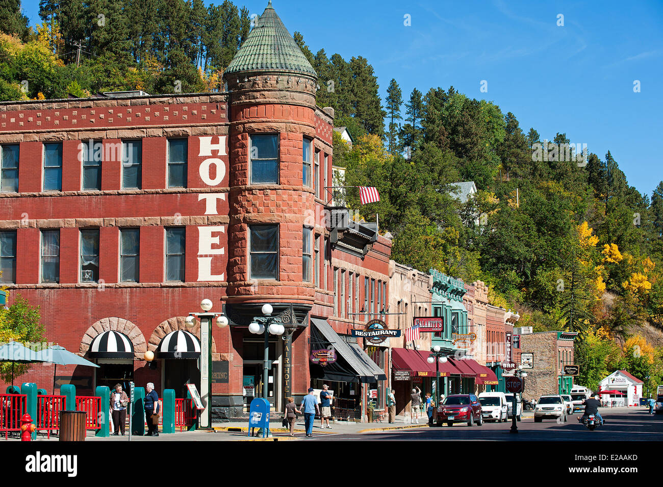 Deadwood, Black Hills, South Dakota, USA war eine Stadt, die Verbindung mit dem Goldrausch Stockfoto