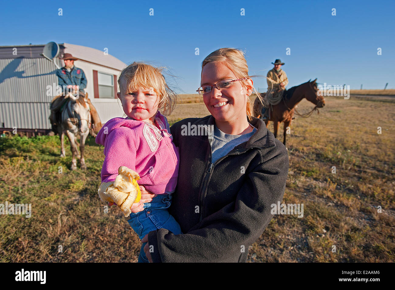 USA, South Dakota, Belle Fourche, Ranch von Todd Larsen, Sortierung und das Vieh-branding Stockfoto