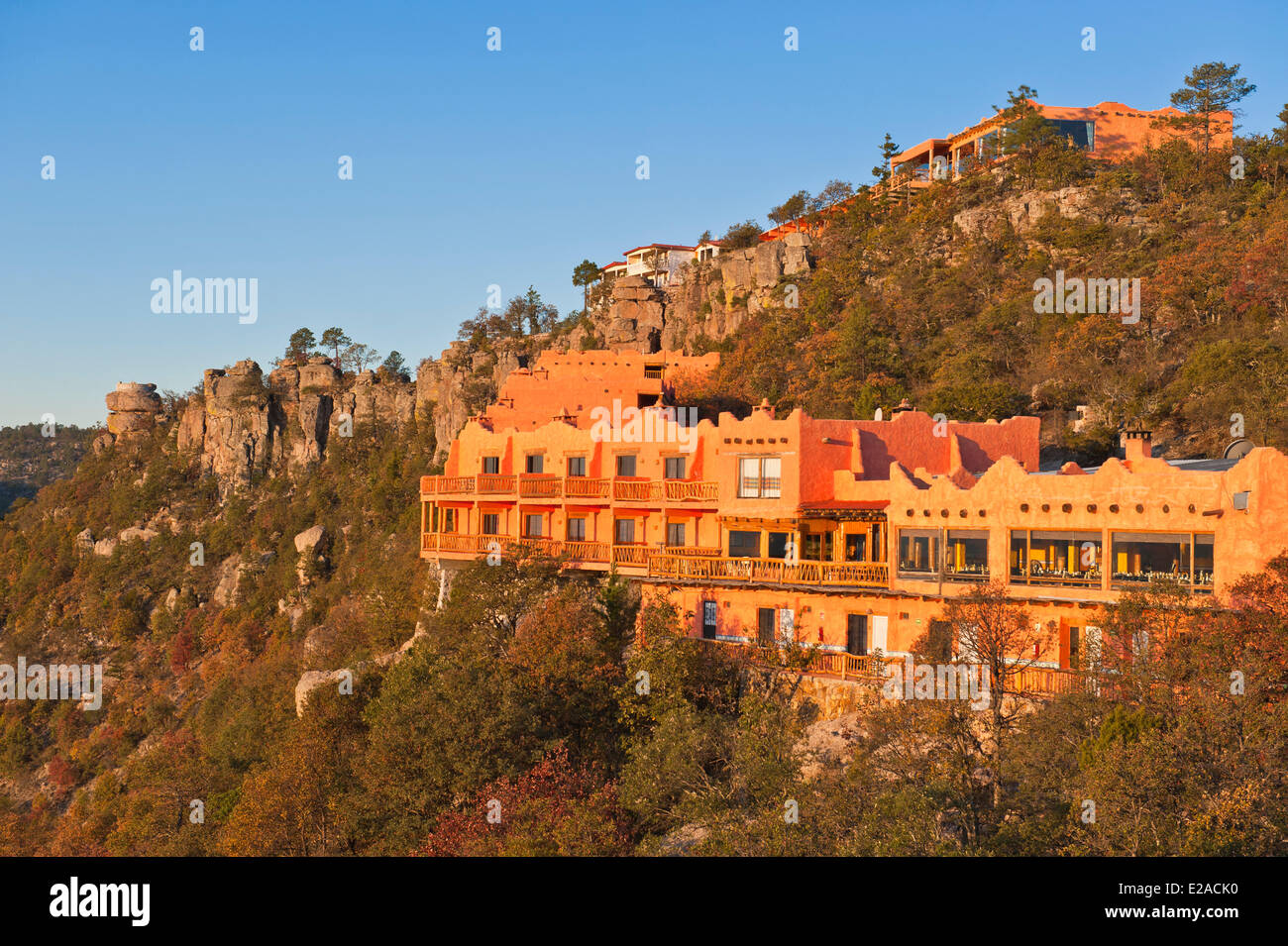 Mexiko, Posada Mirador Hotel Staat Chihuahua, Sierra Madre, Barranca del Cobre (Copper Canyon) Stockfoto