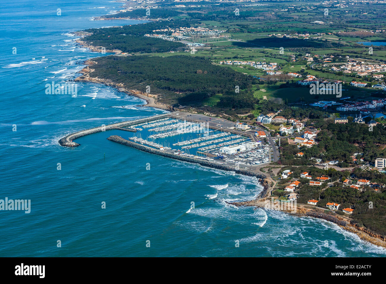 Frankreich, Vendee, Talmont Saint Hilaire, Port-Bourgenay, der Marina (Luftbild) Stockfoto