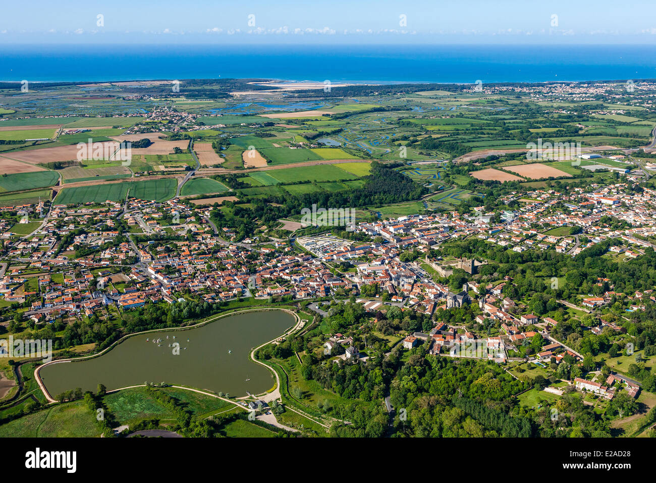 Frankreich, Vendee, Talmont Saint Hilaire (Luftbild) Stockfoto