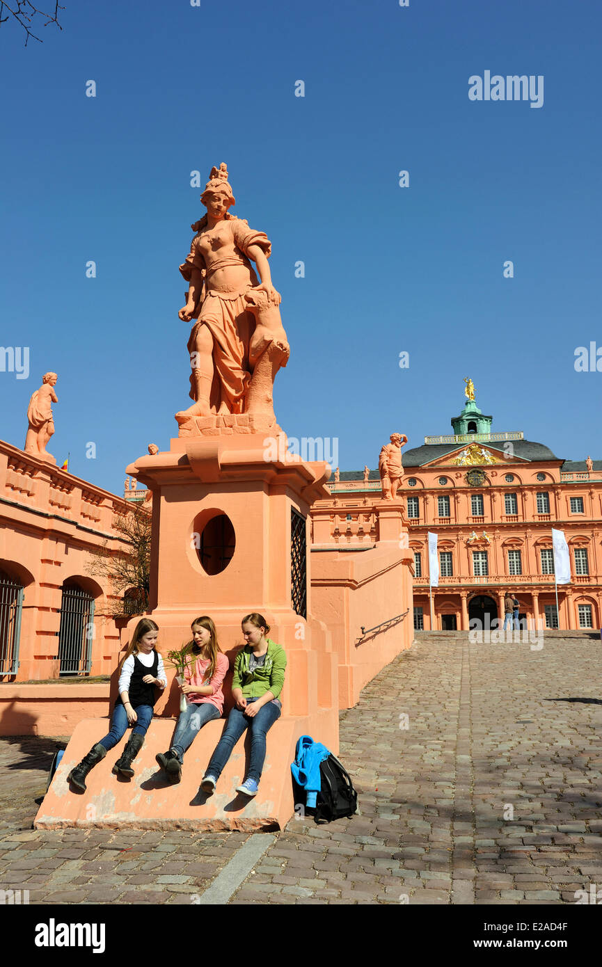 Deutschland, Baden-Württemberg, Schwarzwald, Rastatt, Rastatt-Schloss vom Innenhof aus gesehen Stockfoto