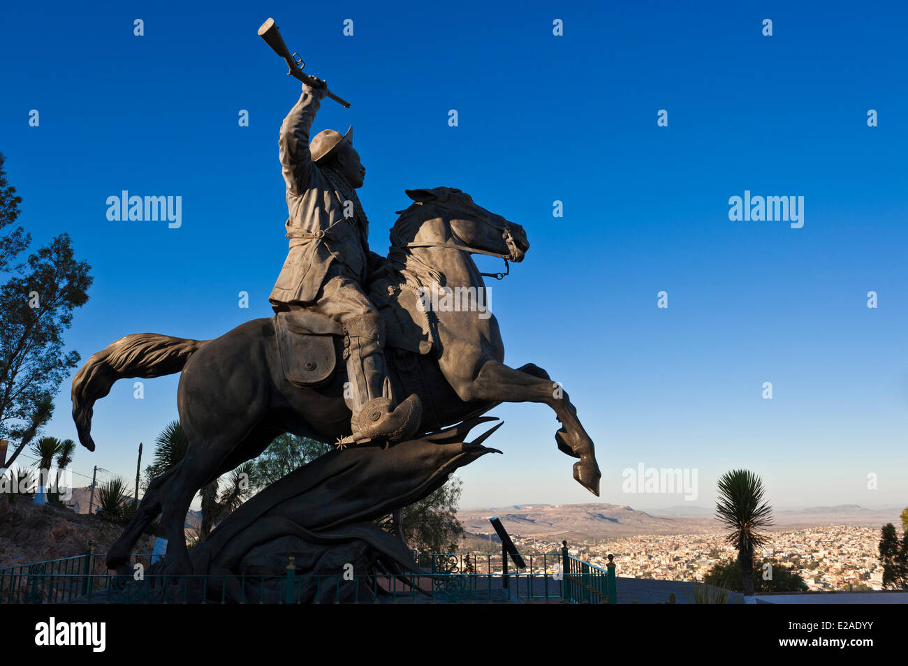Mexico, Bundesstaat Zacatecas, Zacatecas Stadt, Weltkulturerbe der UNESCO, Statue von Francisco Villa Stockfoto