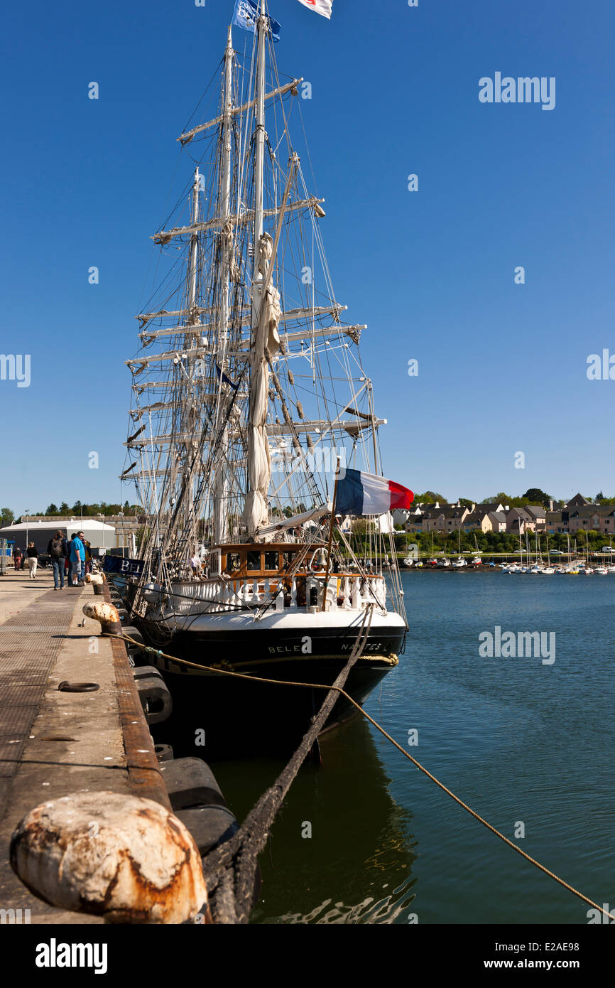 Frankreich, Finistere, Concarneau, Belem 3 Masten Schiff im Jahr 1896 erbaut Stockfoto