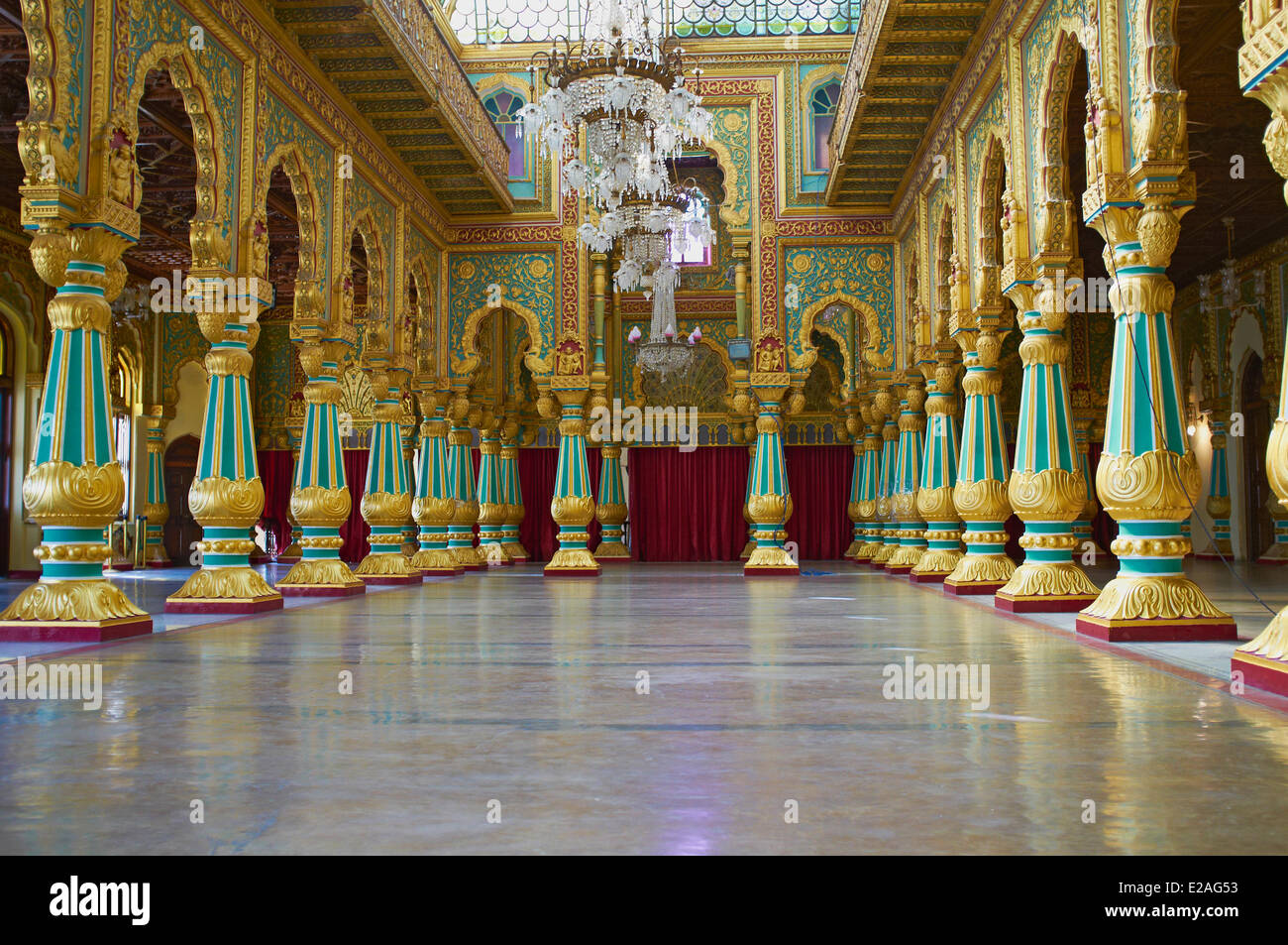 Indien, Karnataka Zustand, Mysore, Maharaja-Palast Stockfoto