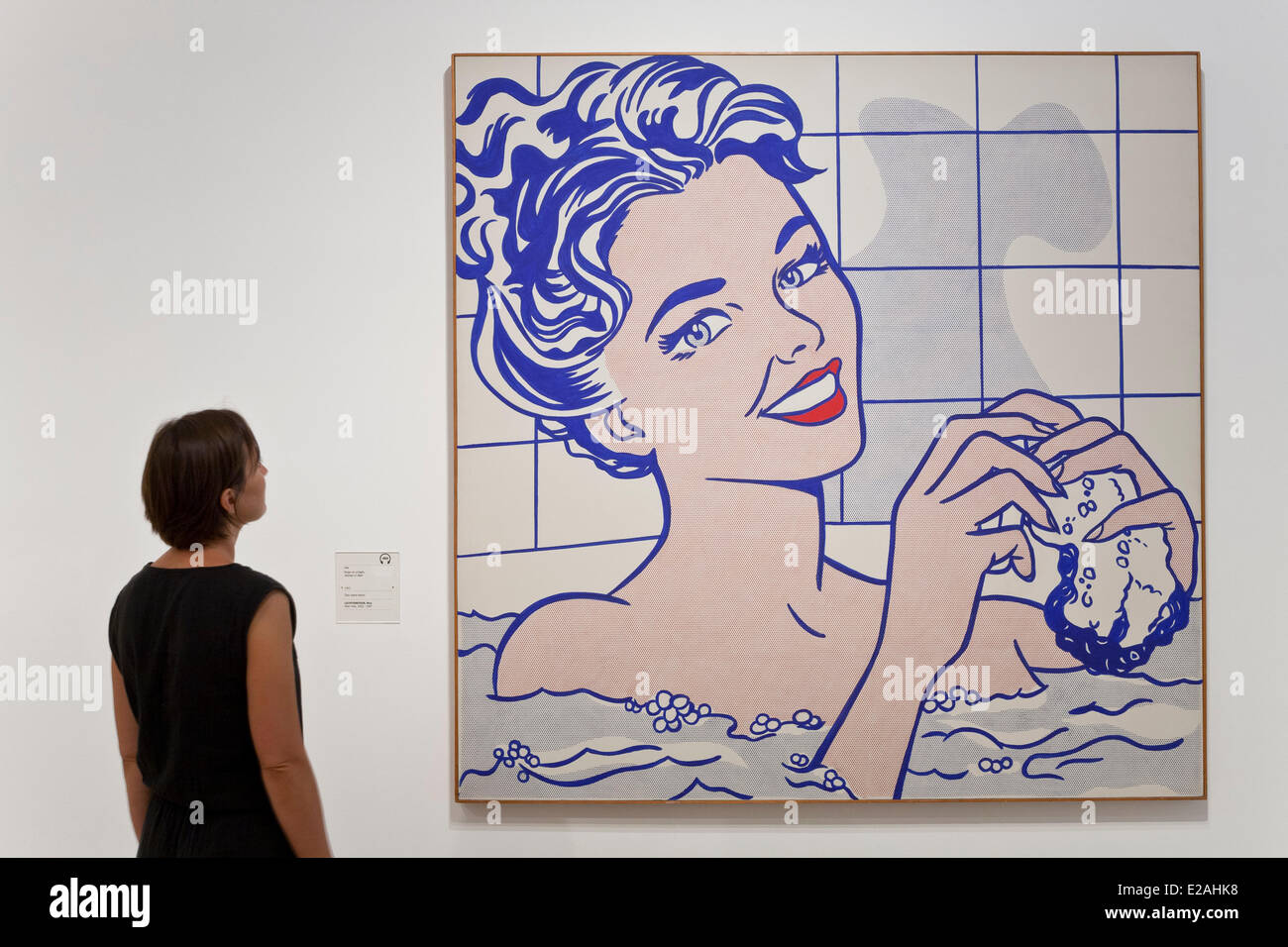 Spanien, Madrid, Museo Thyssen-Bornemisza öffnete im Jahr 1992, Roy Lichtenstein Gemälde aus dem Jahr 1963 mit dem Titel Frau im Bad Stockfoto