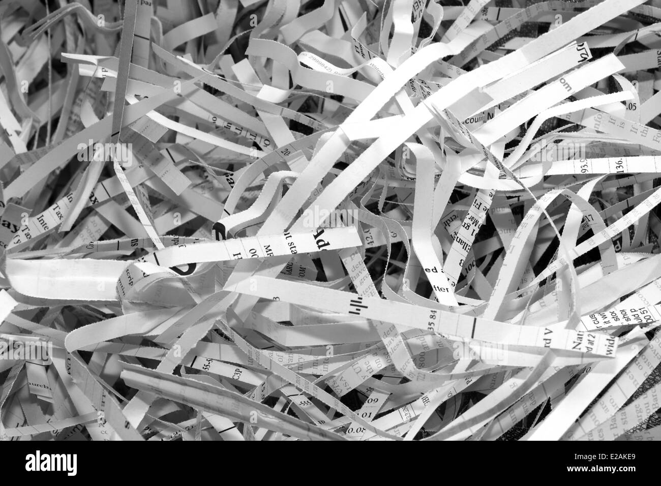 Papierschnitzel Closeup Hintergrund Stockfoto