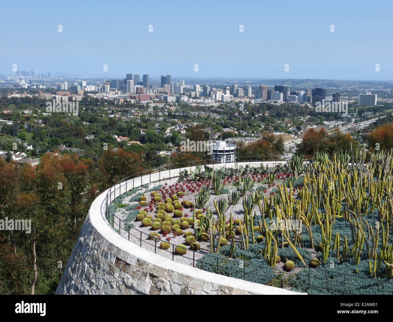 USA, California, Los Angeles, Brentwood Hügel, Blick auf LA von Armin Getty Museum-Getty Center, vom Architekten Stockfoto