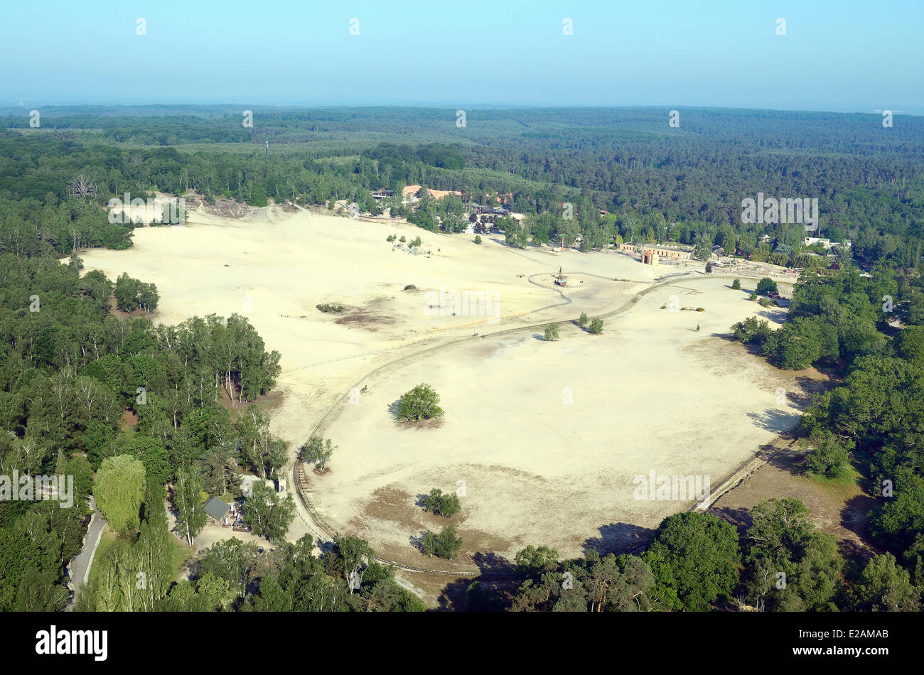 Frankreich, Oise, Ermenonville, Sand Meer (la Mer de Sable) (Luftbild) Stockfoto