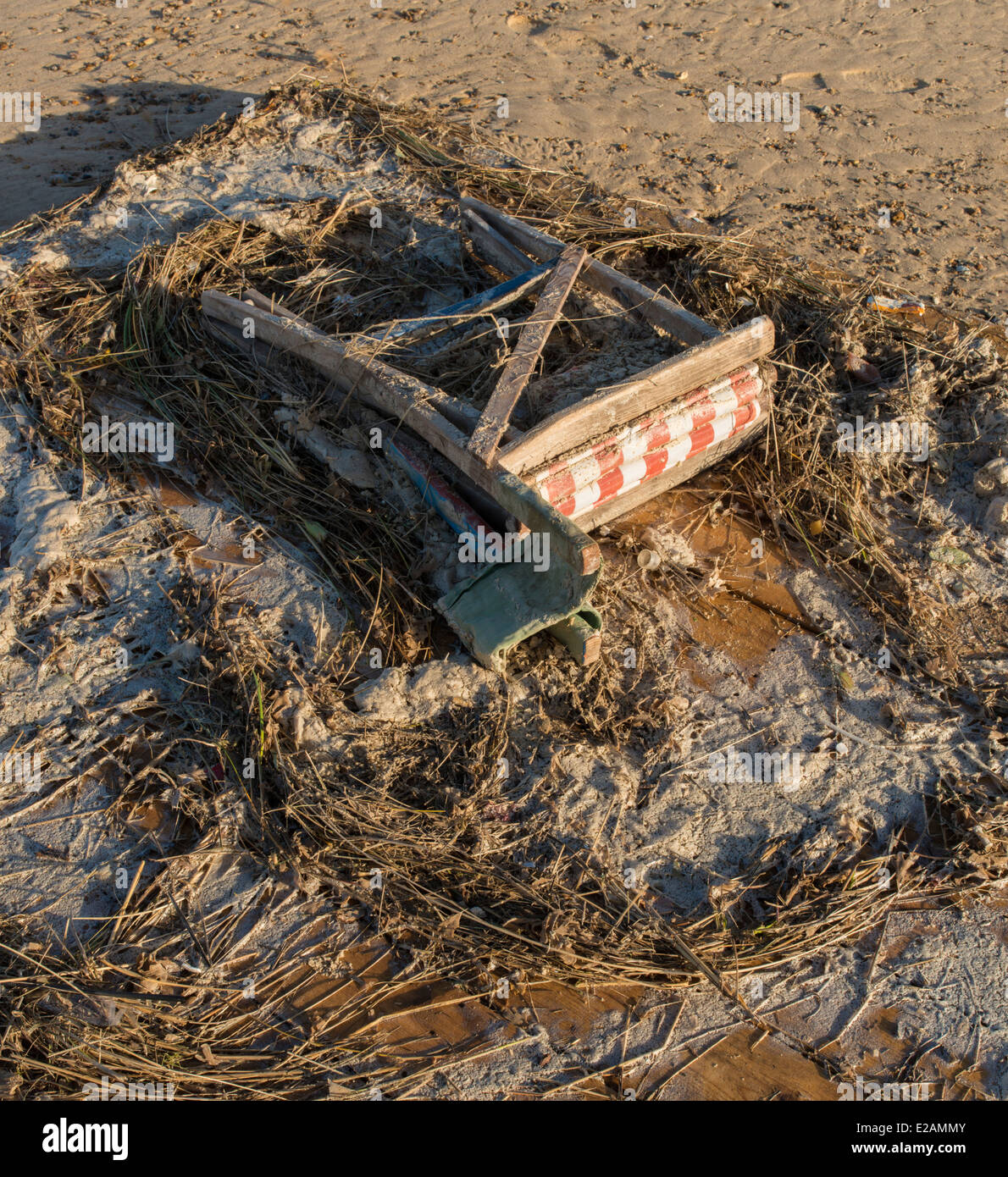 Die Nachwirkungen des Dezember 2013 Tidal Überspannungsschutz bei Great Yarmouth, Norfolk, England Stockfoto