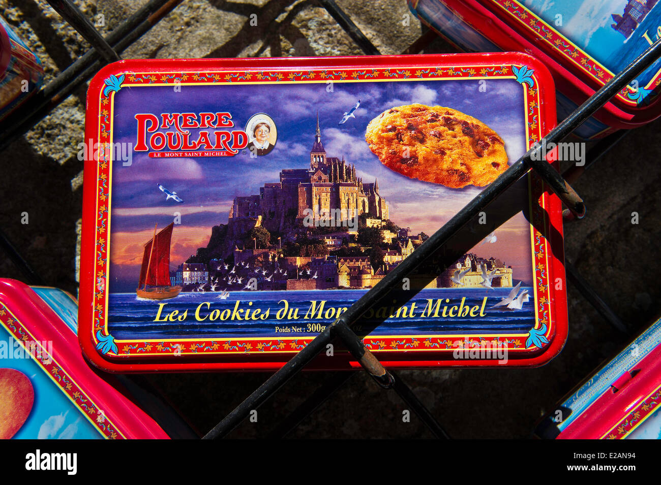 Bucht des Mont Saint Michel, Frankreich, Manche Weltkulturerbe von UNESCO, Mont Saint Michel, La reine Poulard cookies Stockfoto
