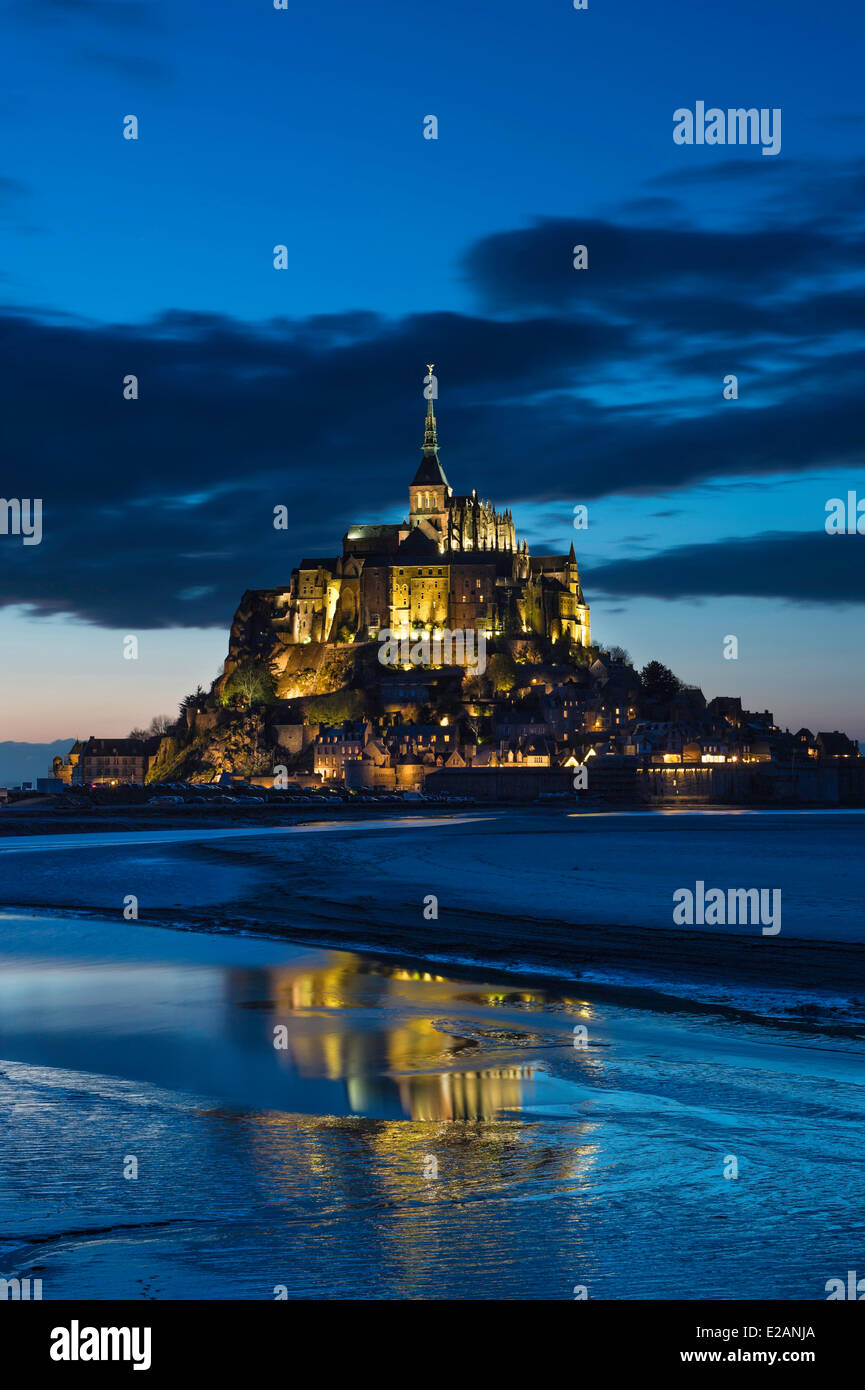 Frankreich, Manche, Bucht des Mont Saint Michel, aufgeführt als Weltkulturerbe von der UNESCO zum Mont Saint Michel Stockfoto