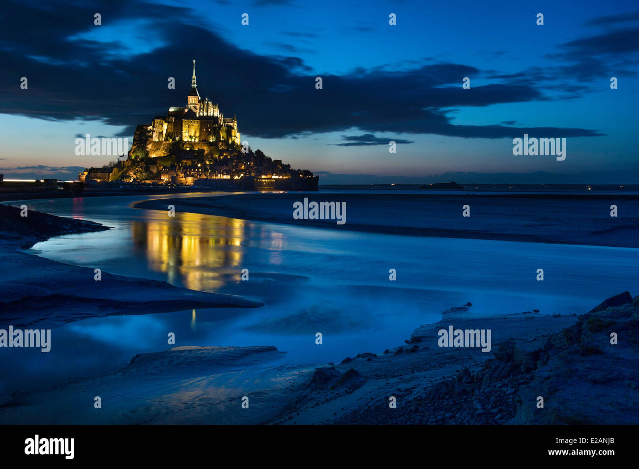 Frankreich, Manche, Bucht des Mont Saint Michel, aufgeführt als Weltkulturerbe von der UNESCO zum Mont Saint Michel Stockfoto