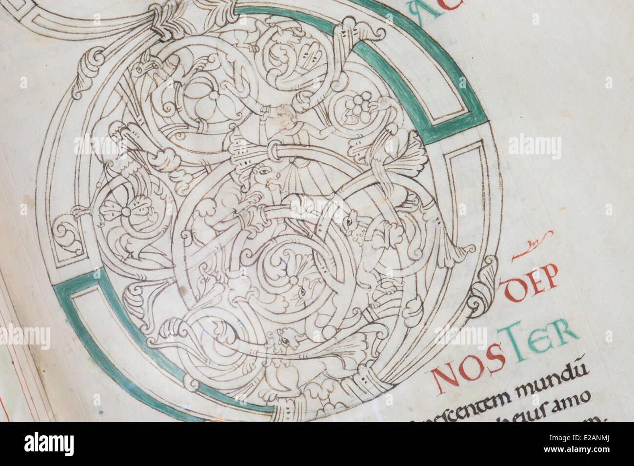 Frankreich, Manche, Avranches, Scriptorial, Mont Saint Michel Manuskripte Museum, ursprünglichen Manuskripte Mont, St Gregory Stockfoto