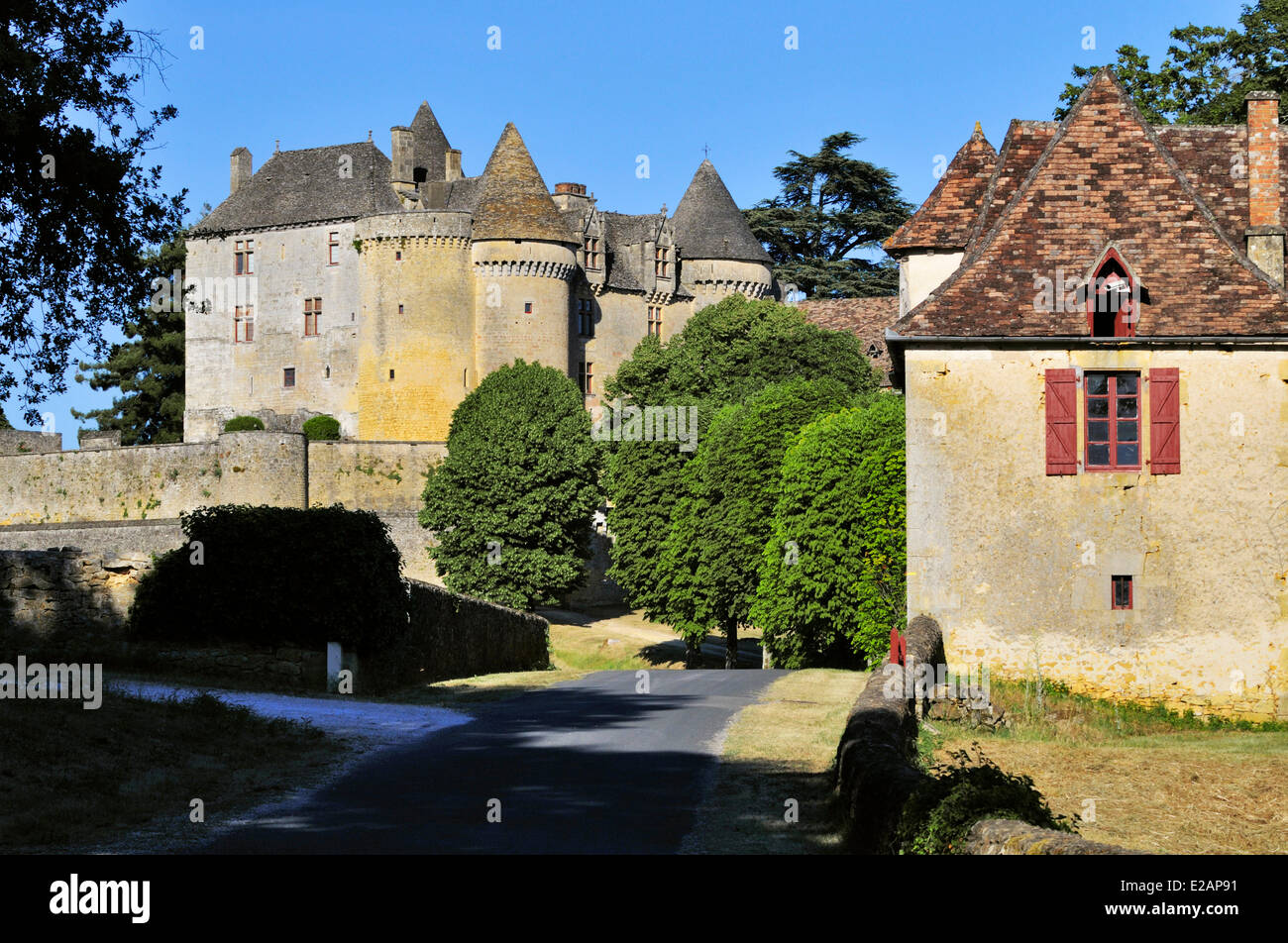 Frankreich, Dordogne, Perigord Noir, Sainte mondäner, die Burg von Fenelon des 15. Jahrhunderts Haus von Francois de Lamothe Fenelon Stockfoto