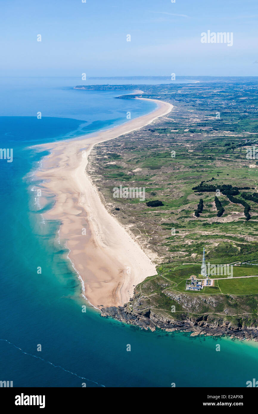 Frankreich, Manche, Cotentin, Barneville Carteret, Cap de Carteret (Luftbild) Stockfoto