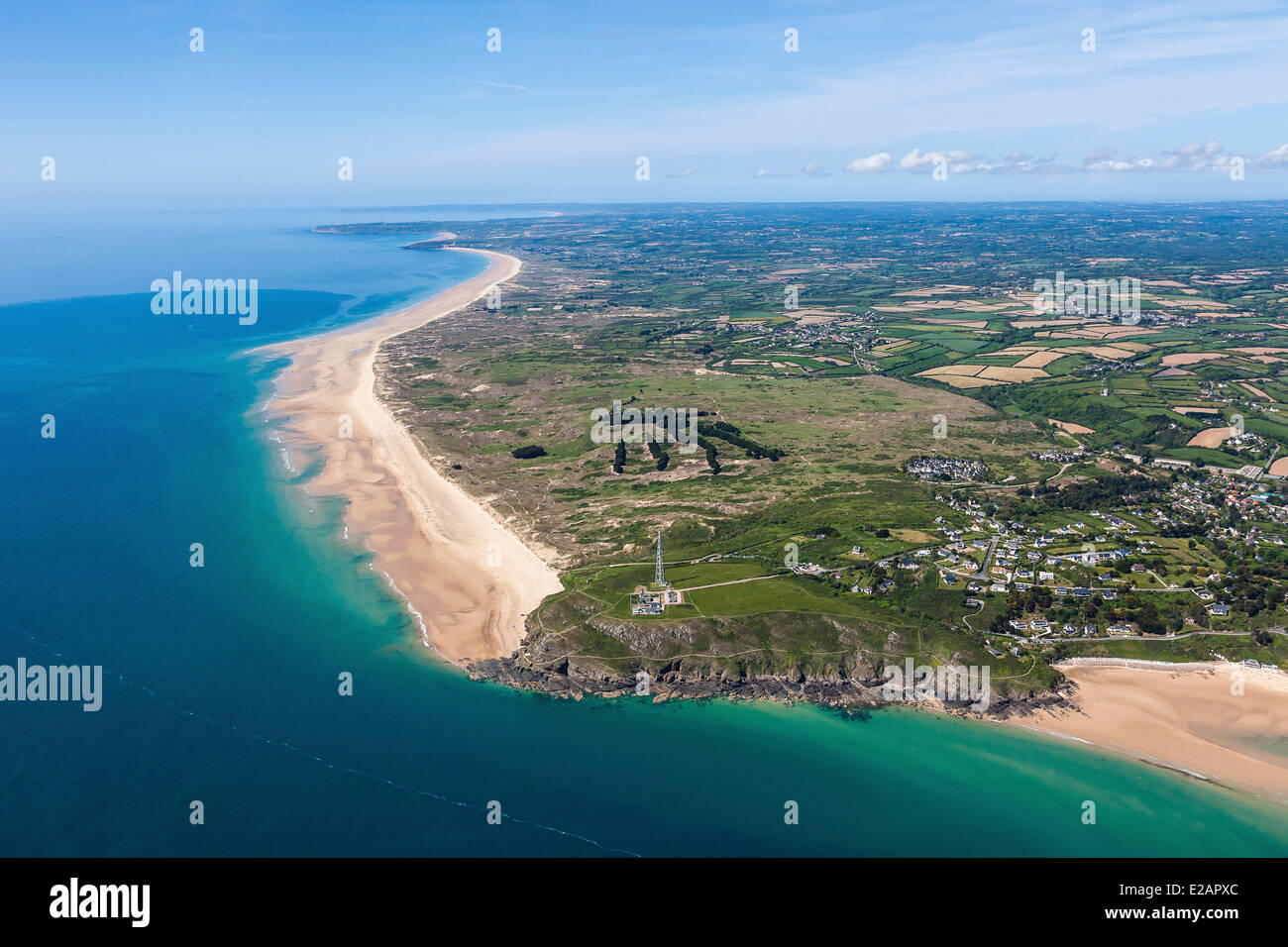 Frankreich, Manche, Cotentin, Barneville Carteret, Cap de Carteret (Luftbild) Stockfoto