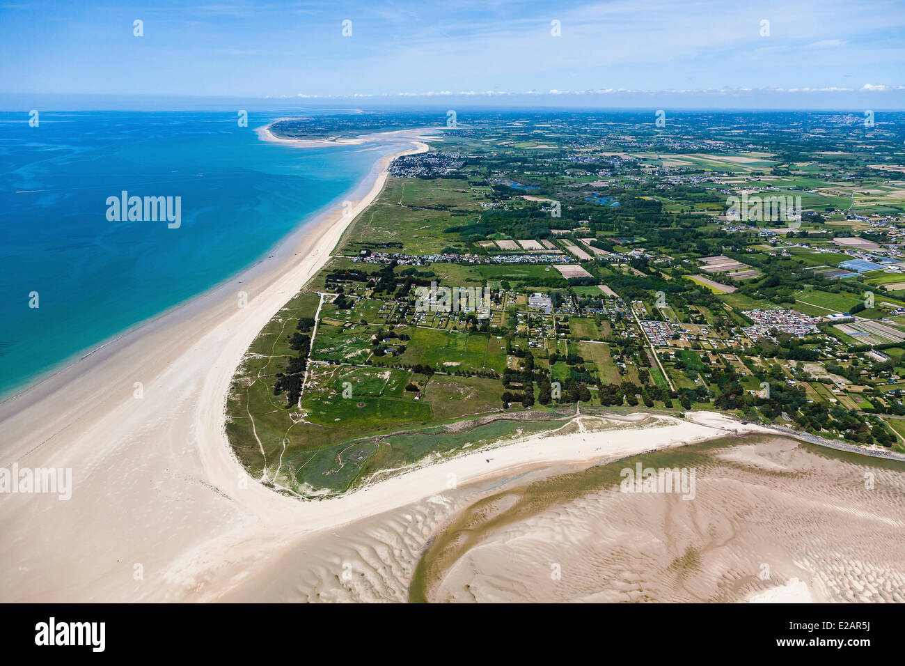 Frankreich, Küste im Westen, Lingreville, Cotentin, Manche (Luftbild) Stockfoto