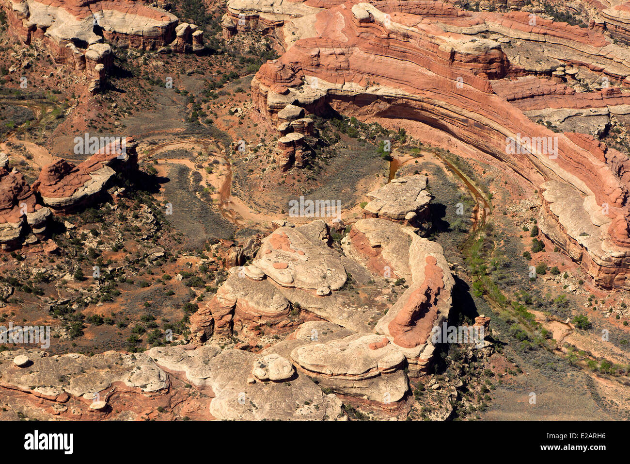 USA, Utah, Canyonland Nationalpark, das Labyrinth (Luftbild) Stockfoto