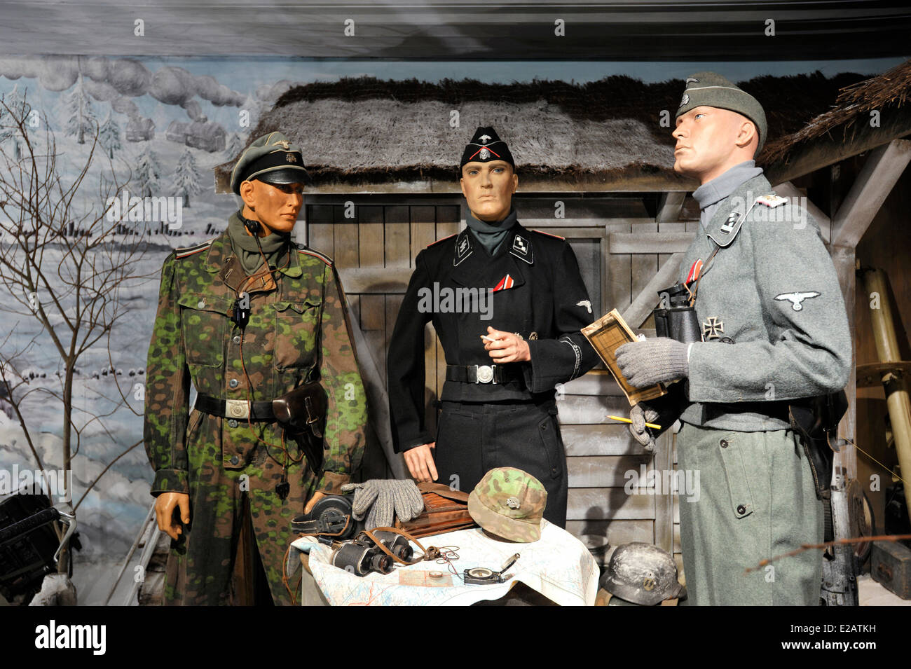 Frankreich, Pas-de-Calais, Ambleteuse, Museum 39-45, deutsche Soldaten an der russischen Front Stockfoto