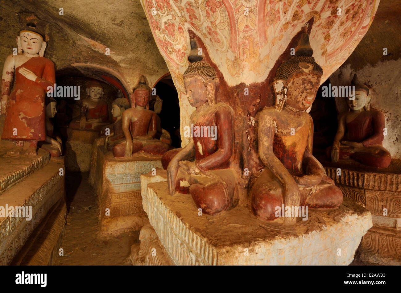 Myanmar (Burma), Sagaing Division, Monywa, Po Win Daung Höhlen, Troglodytics Tempel datiert 14 th. Jahrhundert Stockfoto