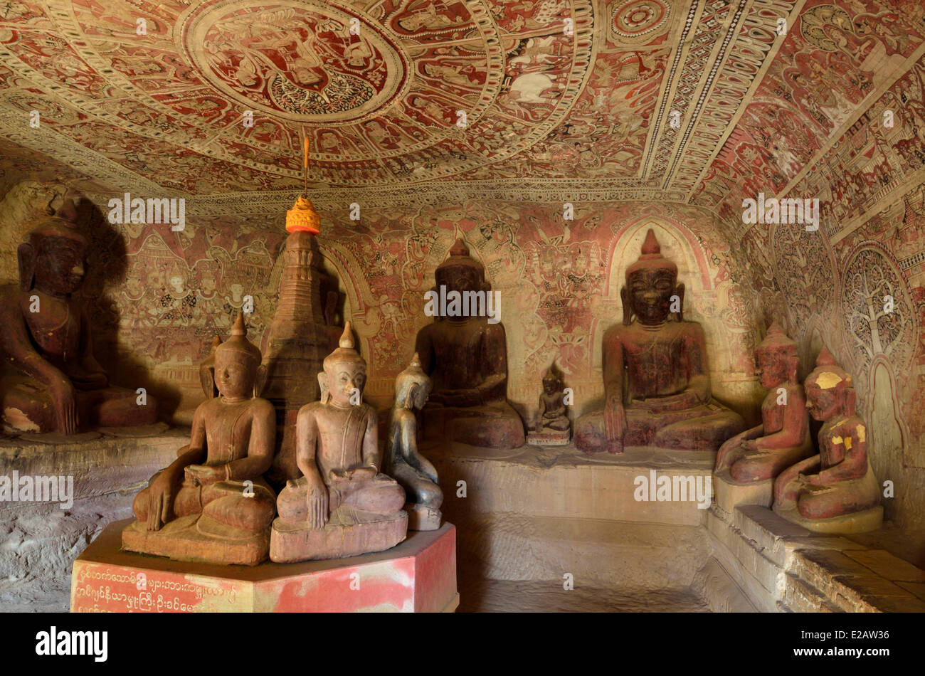 Myanmar (Burma), Sagaing Division, Monywa, Po Win Daung Höhlen, Troglodytics Tempel datiert 14 th. Jahrhundert Stockfoto