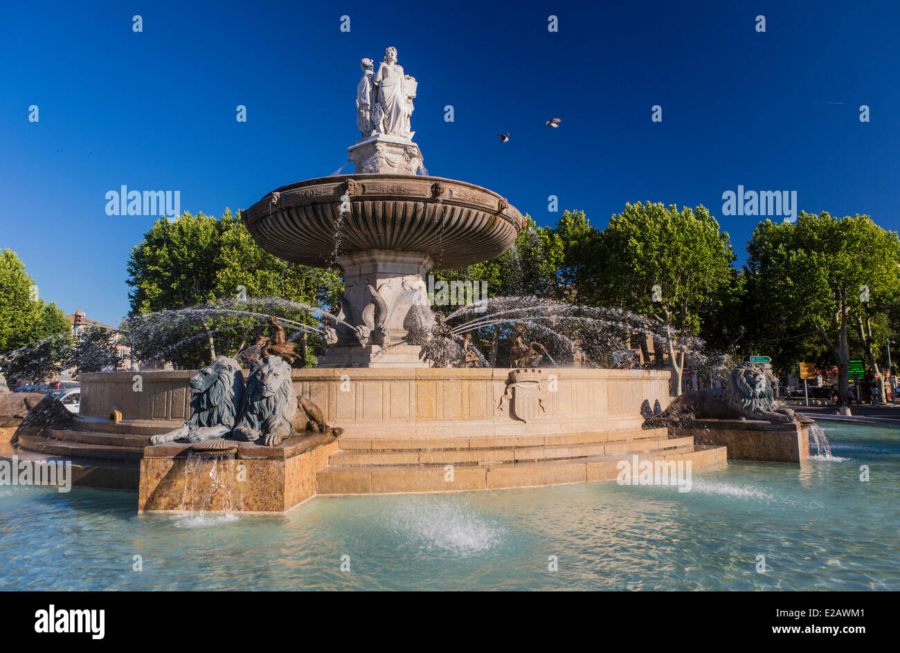 Frankreich, Bouches-du-Rhône, Aix-En-Provence, der Rotonde-Brunnen Stockfoto