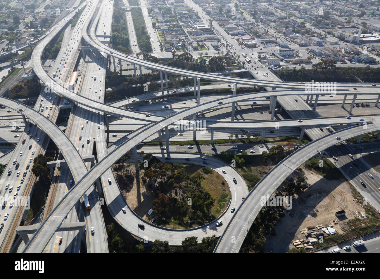 USA, California, Los Angeles, interstate 101 und Santa Monica Autobahnen Kreuzung (Luftbild) Stockfoto