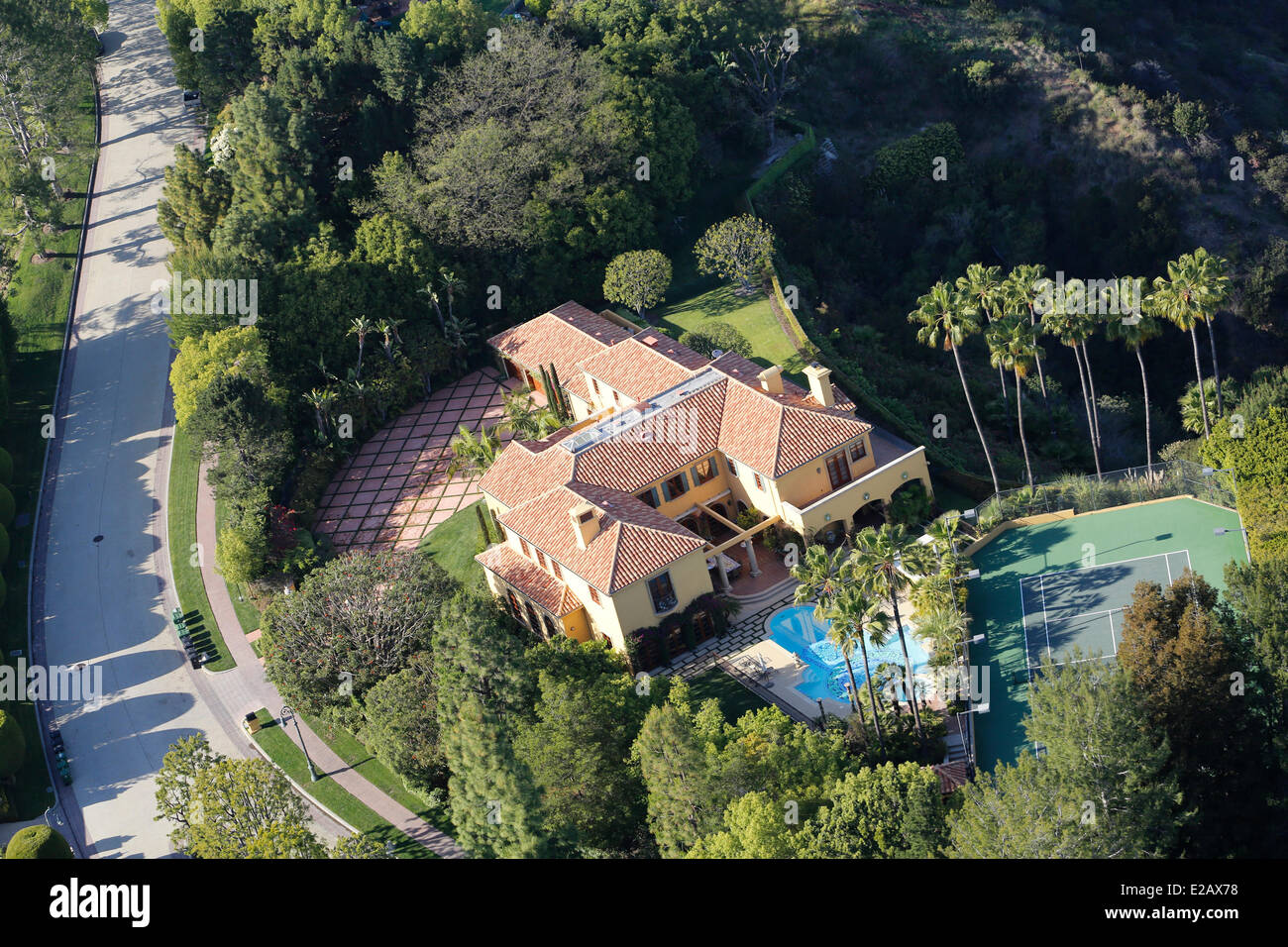 USA, California, Los Angeles, Hollywood Hills-Luxus-Häuser (Luftbild) Stockfoto
