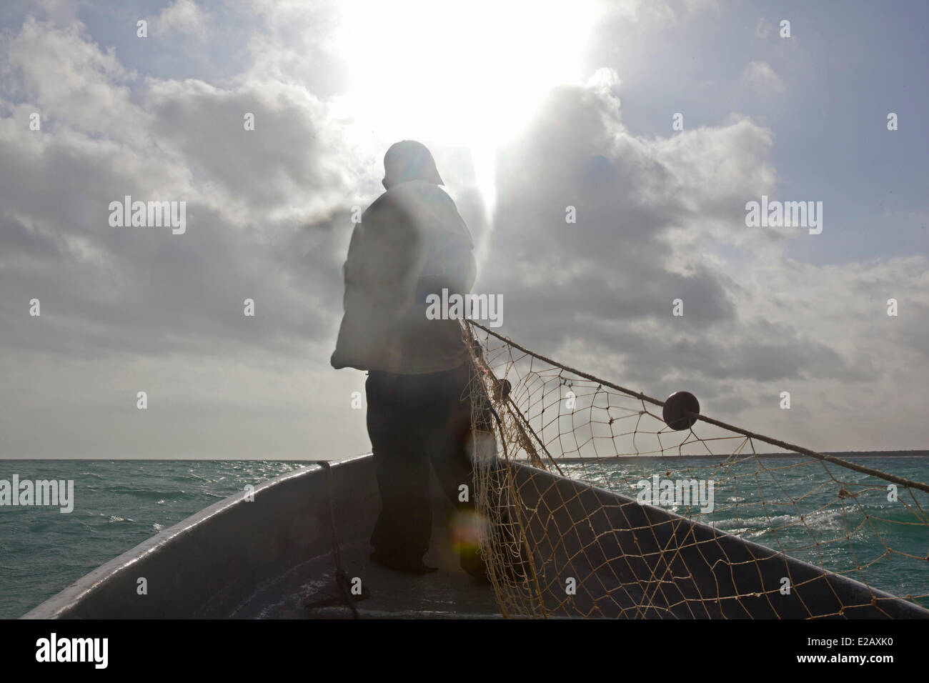 Kolumbien, Department Guajira, Angeln set vorne Bereich Punta Gallinas Stockfoto