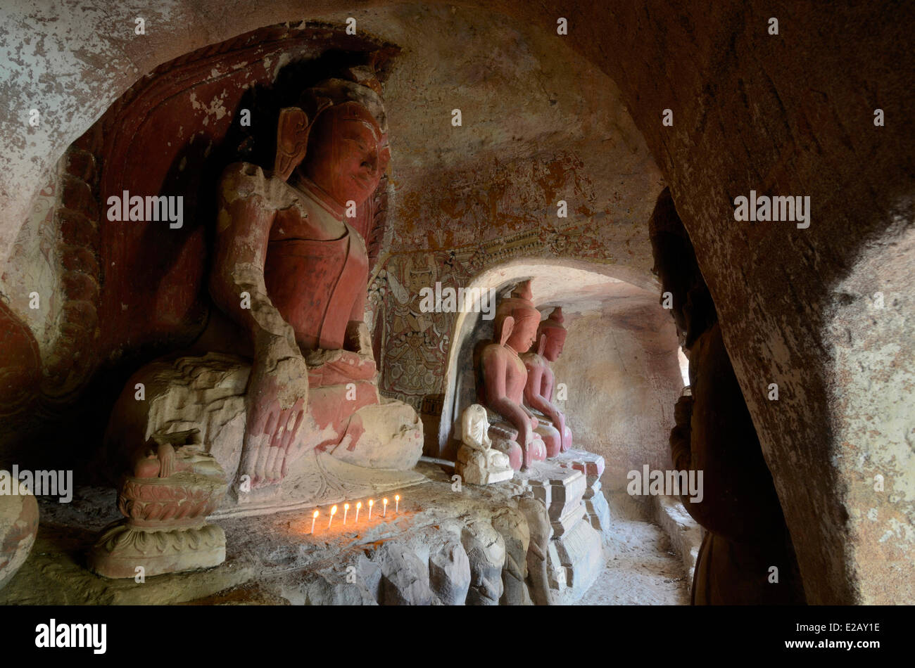 Myanmar (Burma), Sagaing Division, Monywa, Po Win Daung Höhlen, Troglodytics Tempel datiert 14 th. Jahrhundert Stockfoto