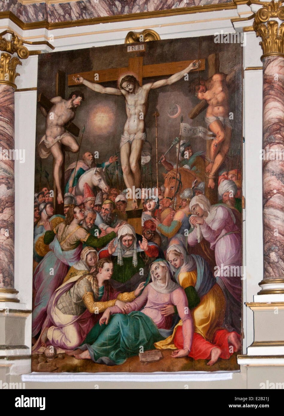 Italien, Umbrien, Citerna, Kirche San Francesco, die Kreuzabnahme Stockfoto