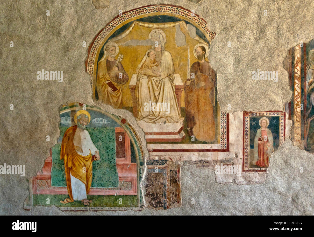 Italien, Umbrien, die Valnerina Ferentillo, Abtei San Pietro in Valle, 8. Jahrhundert, im Querschiff der Kirche, Roman Stockfoto