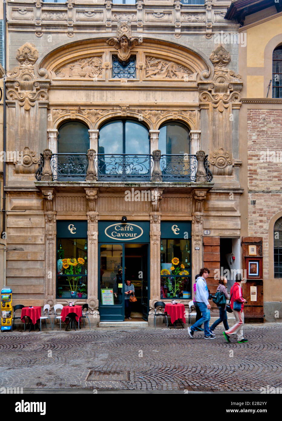 Slow City, Kaffee Cavour, Citta di Castello, Umbrien, Italien Stockfoto