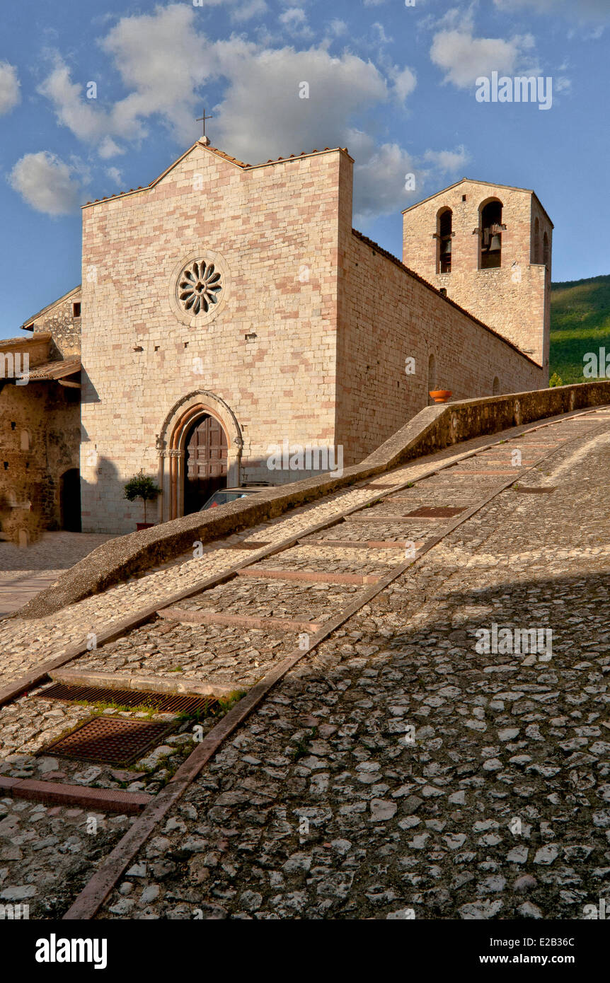 Italien, Umbrien, die Valnerina Dorf Vallo di Nera, wir sind Kirche romanische 13. Jahrhundert Stockfoto