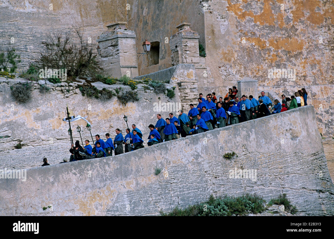 Frankreich, Corse du Sud, Bonifacio, Ostern feiern, religiöse Prozessionen der fünf Bruderschaften Stockfoto
